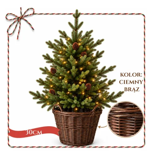 Kosz wiklinowy pod choinkę 30 cm