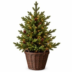 KOSZ WIKLINOWY POD CHOINKĘ FI 30 cm 