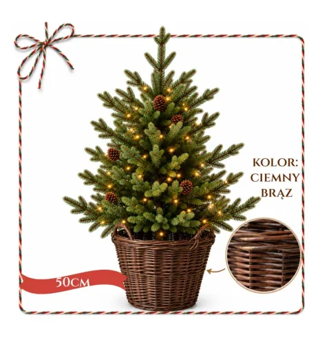 kosz wiklinowy pod choinkę 50 cm